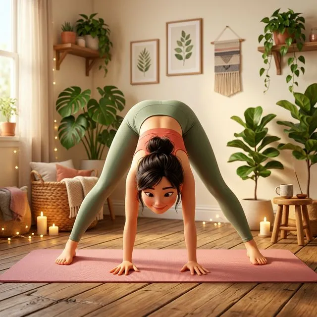 Gập người đứng chân rộng